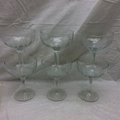 Vintage Wine Glass Goblet lot (6) Etched Grape Motif