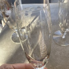 Vintage Etched Heritage Water Wine Iced Tea Cups Glasses Goblets Set Of 3