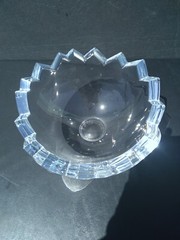 Rare Large Vintage Rosenthal Germany Sawtooth Crystal Glass Easter Egg Bowl Dish