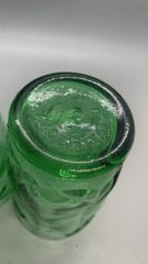 Pair Vintage Emerald Green Fruit Tumblers Empoli Italian mold blown glass Italy