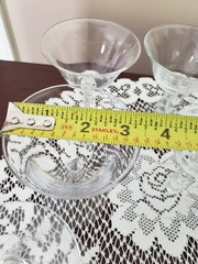 Set of 8 Clear Wine/Champagne Glasses Four Ball Stem on Footed Base 4 5/8″ Tall