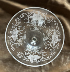 Fostoria Glass Co ~ «Woodland» Stem # 660 / Etch 264 ~ 7-3/8″ Water Goblet ~ EUC