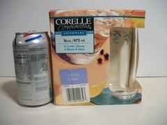 4 Corelle COUNTRY COTTAGE Glass Tumblers 16 oz Orig Box 1999 Made in USA