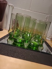 Libbey – Impromptu – Belaire Green – 5 5/8″x7 – 1 Is 5″ Cute Set Of 8