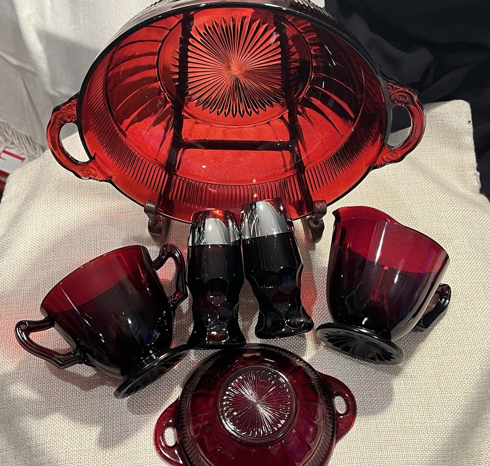 ruby red glassware set