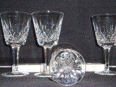 Waterford crystal (6), Vintage original (faceted stem) Lismore, 4.4 oz Clarets
