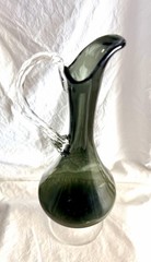 Smokey Gray/Green Cordial Set With Pitcher & Four Glasses