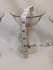 Murano Style Amber Champagne Coupes MCM Unsigned but Gorgeous
