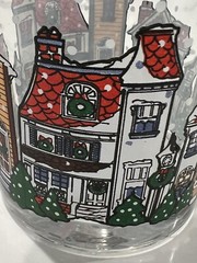 Vintage Luminarc D’Arques Dublin Christmas Low Ball Glass Snowy Village VGUC