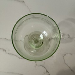 Depression Glass Green Cordial Dessert Wine Glass with Stripe – UV Uranium GLOWS