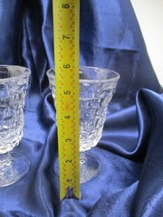Set of 2 Vintage Fostoria American Clear Low Water Goblets 5 1/2″ Stem 2056