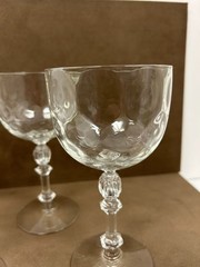 FOSTORIA 6008 CLEAR DIMPLE OPTIC 6-5/8″ CHAMPAGNE/ SHERBET GLASS SET OF 4