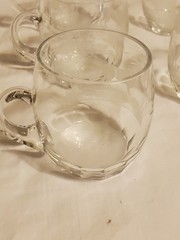 (8) Moser Roland Queen Lace Kenyan African Elephant Sable Lion Etched Glass Mug