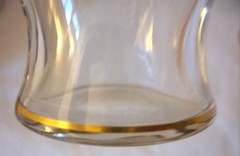 Moser Style Gilt Glass Decanter with Hand Painted Grape Leaf Decoration