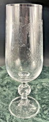 Import Associates Clear Etched Glass Cascade Champagne Flute Multifaceted Ball