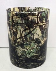 ​Set of 8 Tiffany Style Grapevine DOF Tumblers – Heavy 11.8oz Stained Glass MCM