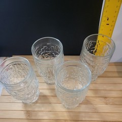 Vintage retro iitala Textured Glass set x 4 Glasses 200ml 11cm 4.2″ as new