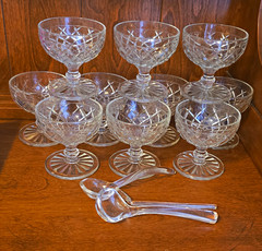 Anchor Hocking Sherbet Dessert Cups Set of 10 w/ 3 Serving Spoons