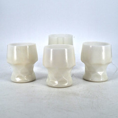 Viking White Glass Georgian Tumblers Glasses Honeycomb Set Of 4 4″ & 4.5″