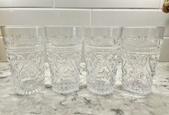 Set of 4 Antonio Garcia TX 5 3/4″ Flat Tumbler Drinking Glasses Heart Scrolls