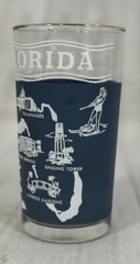Florida The Sunshine State Wedgewood Blue 8oz Juice Glass 4-7/8″ Tall Vintage