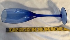 Lumicarc Vintage Blue Cobalt Champagne Flutes/Glasses 9in Tall