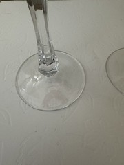 Nachtmann Bamberg Cranberry Cut To Clear Crystal Wine Glasses 8” Set Of 2