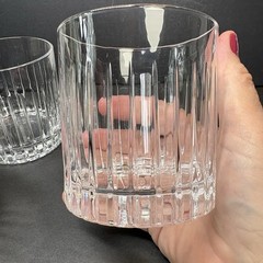 Fine Crystal Rocks/Old Fashion Heavy Bottom Glasses Baccarat Style Set Of 3