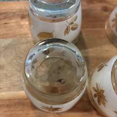 Set of 5 Vintage MCM Libbey Gold Leaf Glasses 1960