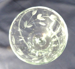 Set of 4 Vintage Floral Etched Clear Crystal Cordial Liquor Glasses 6”