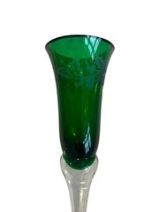 Lenox Holiday Gems Emerald Champagne Flutes Set 4 Crystal 7-1/2″ Tall