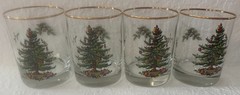 4 Double Old Fashioned Christmas Tree by Spode 4 1/8″ 14k trim