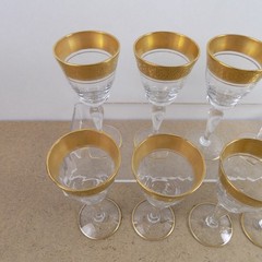 10 Glastonbury Lotus Rambler Rose 4.25″ Cordial Glasses Floral Gold Band