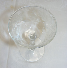 Vintage Crystal Single Coctail Glass Swirl Stem Etched Corn Flower