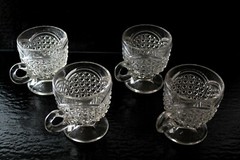 EAPG ☆ INDIANA TUMBLER & GOBLET AUSTRIAN MUGS PUNCH CUPS ☆ Set of 4 ☆ Ca 1894-99