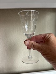 Set Of 8 Crystal Cordial Glasses with Bamboo Design EUC