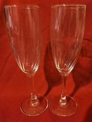 Champagne Flute Clear Glass w/ Swirl Pattern Classic Elegant Long Stem Arcoroc