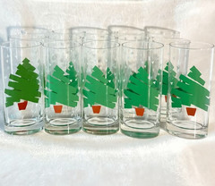 Vintage Christmas Dayton Hudson Tree Beverage Glasses Contemporary “Confetti”