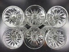 6 Anchor Hocking Wexford Claret Wine Glasses Set Vintage Clear Cut Etch Bar Lot