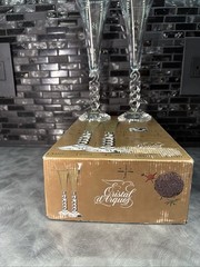Millennium 2000 Cristal D’Arques Champagne Flutes Set of 2 France Vintage