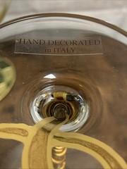 Set of 4 Art Glass Hand Gilded Painted in Italy Amedeo Wine & Flower 🌺 🍷