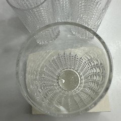 6 Vintage Highball Glasses Clear Pressed Diamond Lattice Cristal d’Arques