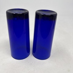 VTG Lot of 2 Reims France Cobalt Blue Tall Tumbler Drinking Water Glasses 5.5″