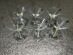 Vintage Martini Glasses Set set of 6