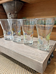 Set of 4 Global Amici «Fresh» Highball Glasses 6″ Blown Glass ~NICE ~