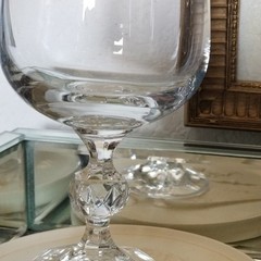 Lot of 6 Import Assoc Platinum Band Pattern Crystal Glass Water Goblet 6 ¾”