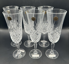 Set of 6 CRISTAL D’ ARQUES (5.75 fl. oz.) Crystal «Masquerade» Champagne Flutes