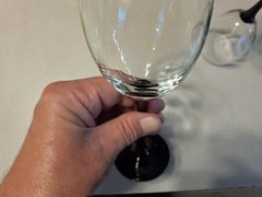 Luminarc France Domino Wine Glass 7.75″ Black Stem 8oz Set Of 4 Glasses