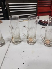 Pasabahce, Floral Thistle, Double Cordial Glasses-6, Turkey. Hand Etched. NEW
