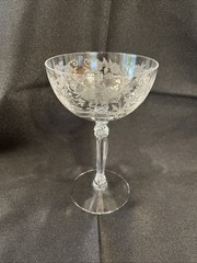 1 Fostoria Buttercup Etched Glass Champagne Tall Sherbet 5 3/8″